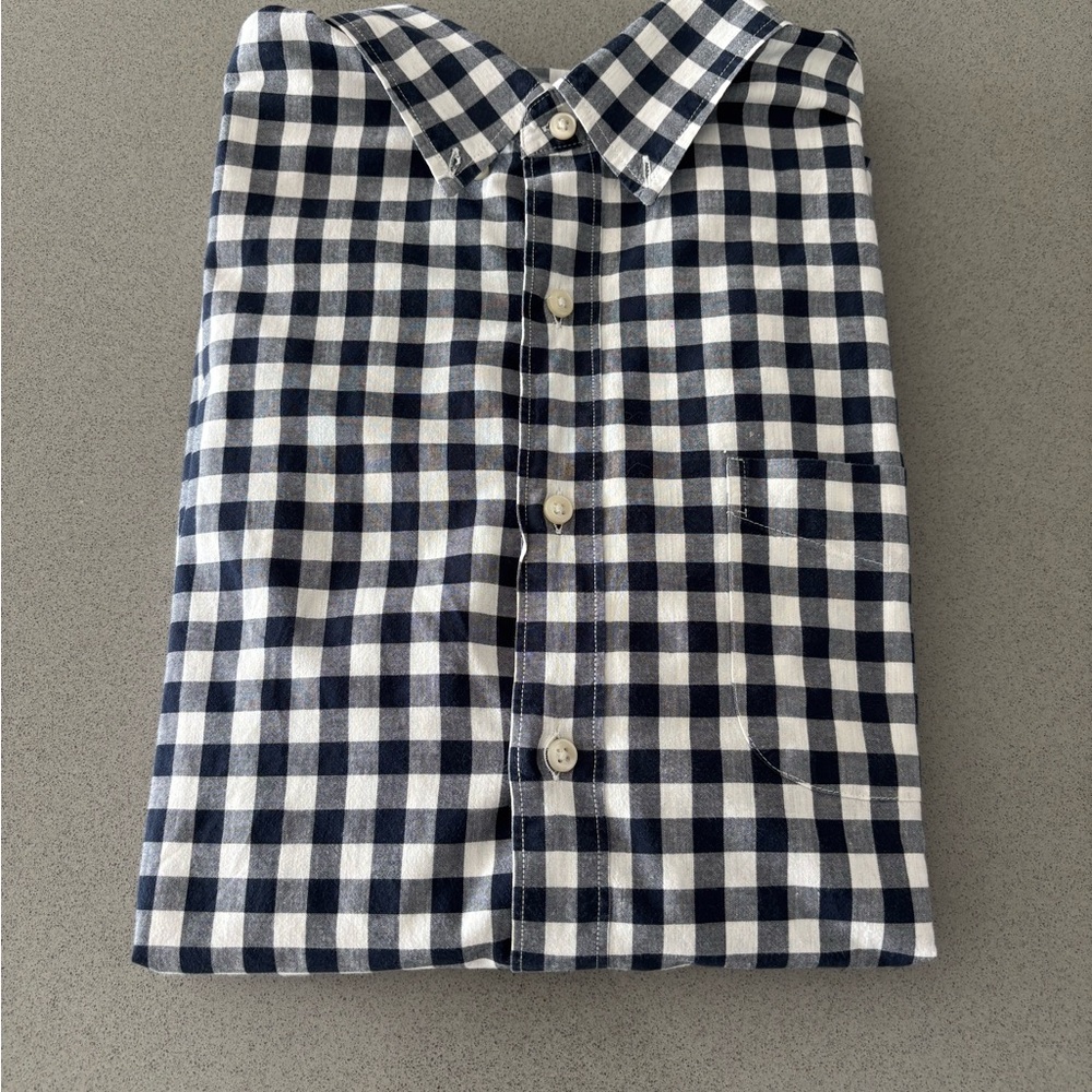 J. Crew Men's Navy Gingham Shirt